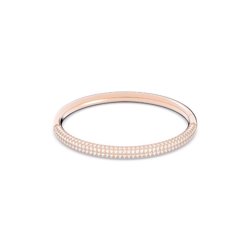 Bracciale rigido Stone, Bianco, Finitura in tono oro rosa Swarovski 5032850