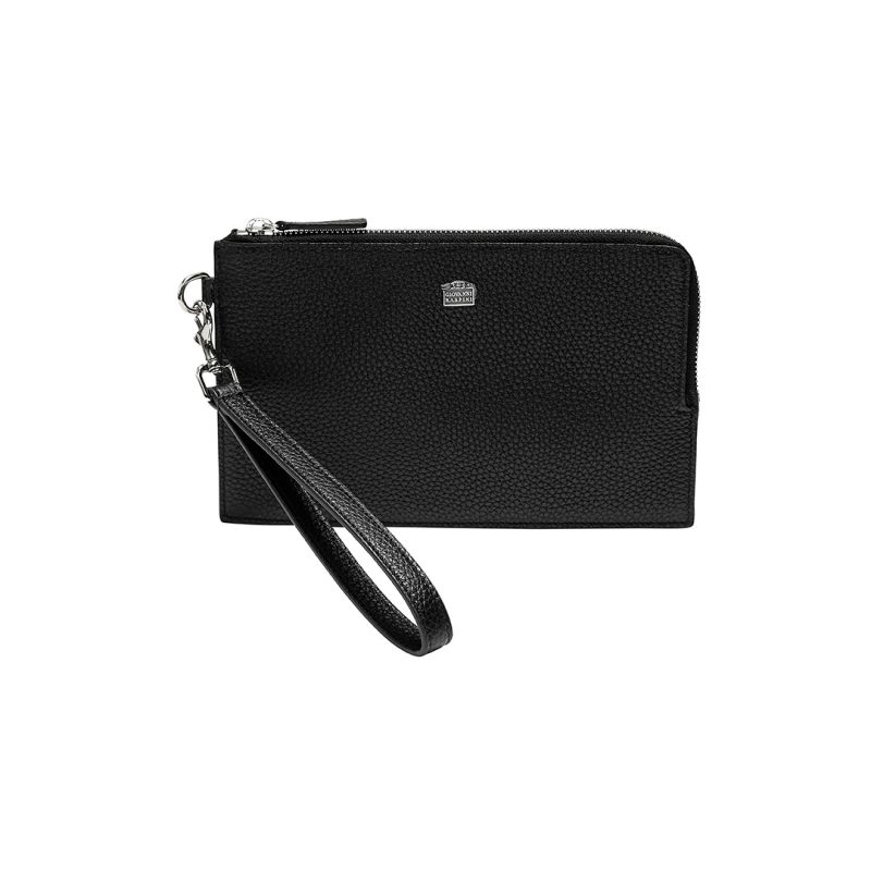 Pouch Pelle Goffrata Nera Giovanni Raspini L0020